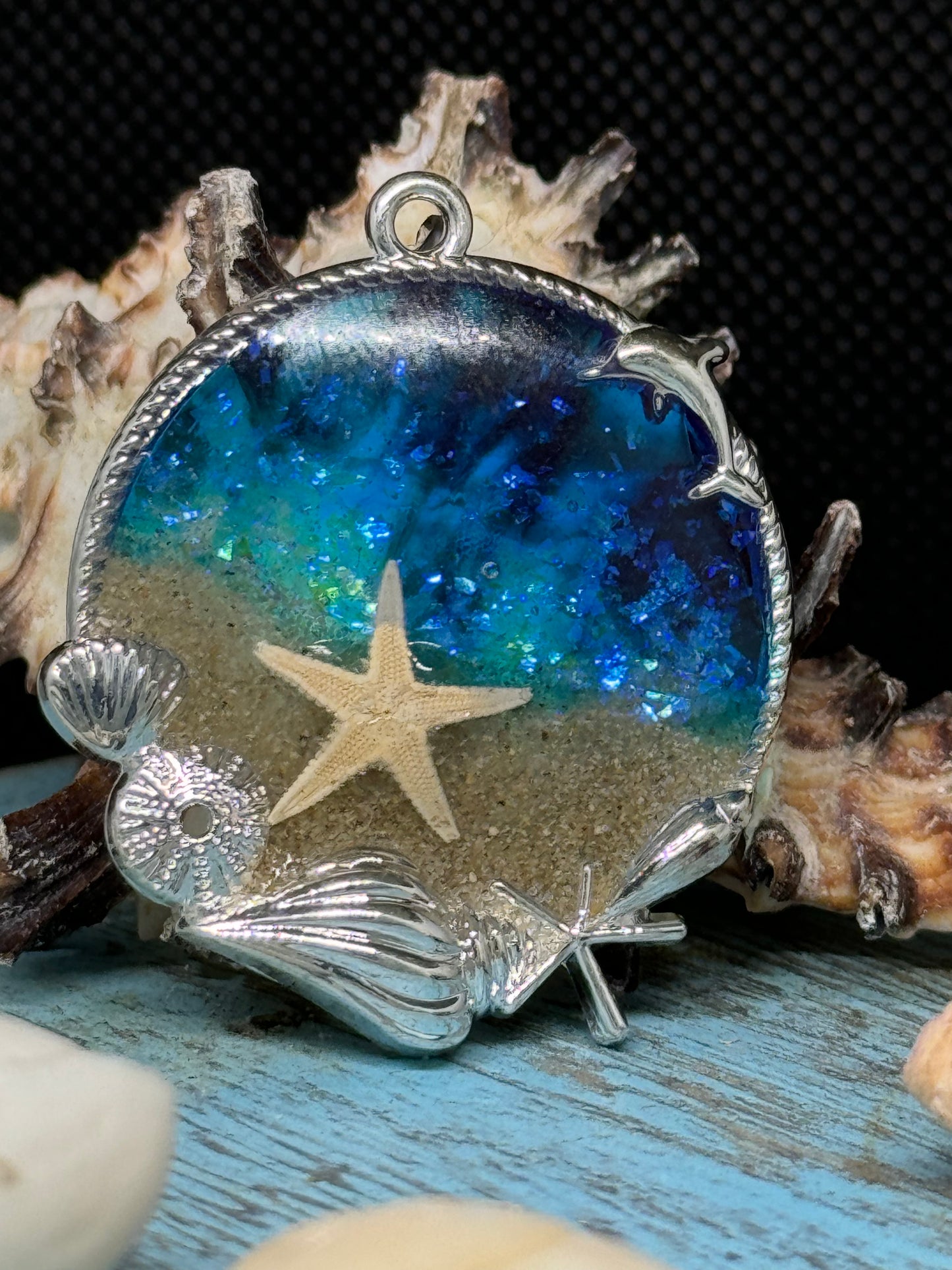 Ocean Waves Resin Pendant – Beach Necklace | Valentine’s Day Gift | Unique Gifts For Her