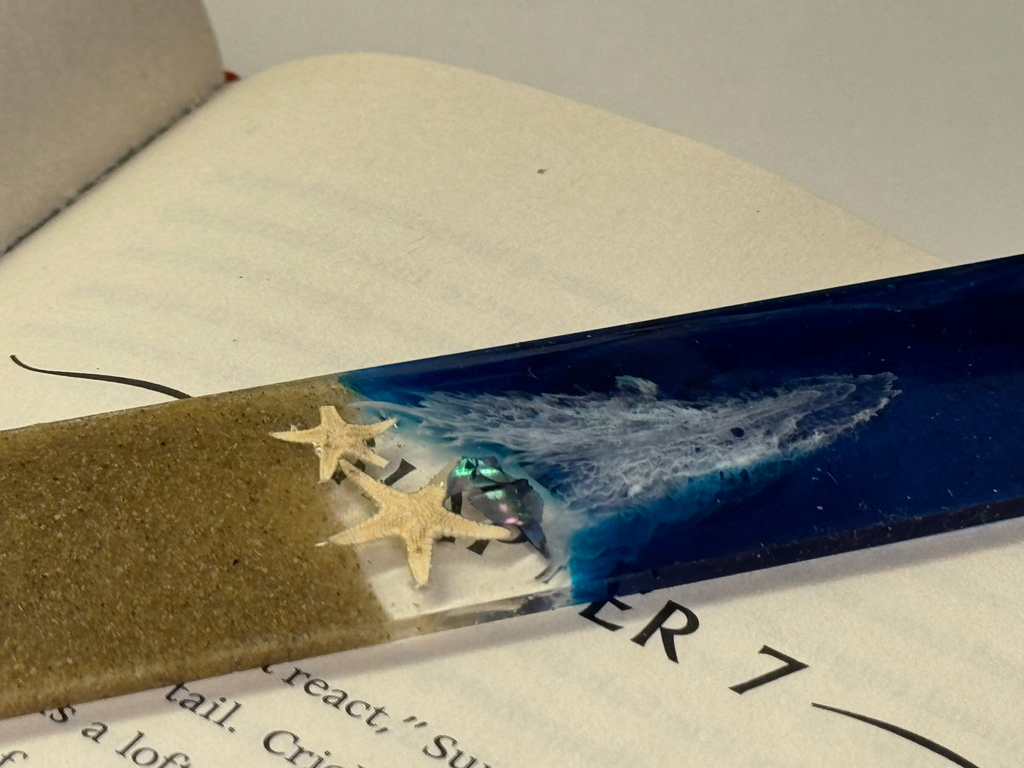 Ocean Resin Bookmark with Real Shells and Sand | Book Accessories | Back to School Gifts | Teacher Appreciation | Set of 1