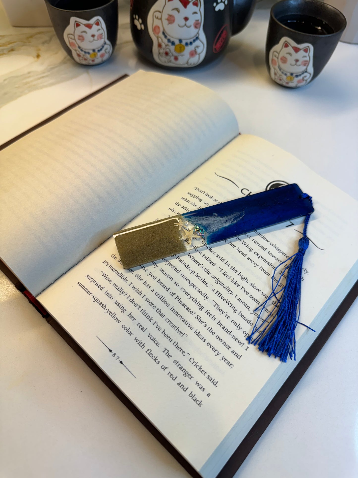 Ocean Resin Bookmark with Real Shells and Sand | Book Accessories | Back to School Gifts | Teacher Appreciation | Set of 1