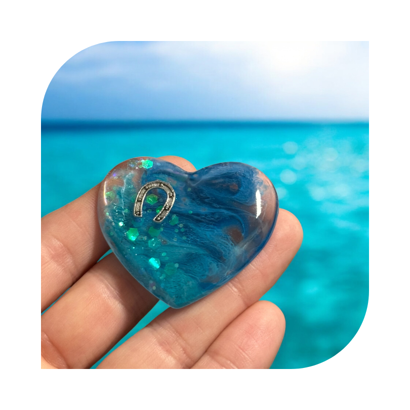 Resin Memorial Heart Pendant, Keychain, or Pocket Keepsake for Pet Lovers