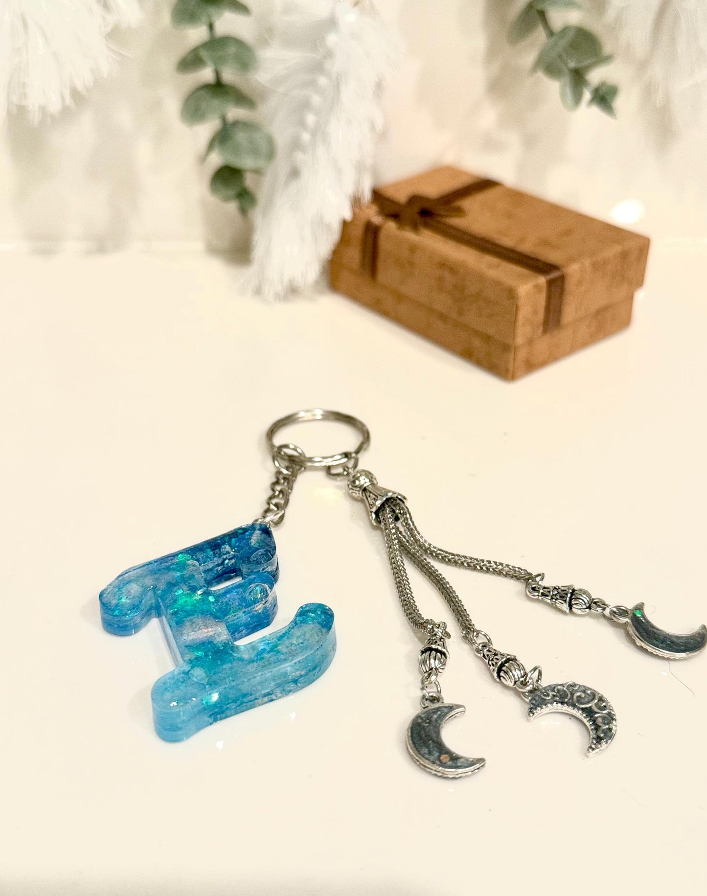 Personalized Resin Letter Keychain | Unique Gift for Her | Custom Initial Keychain