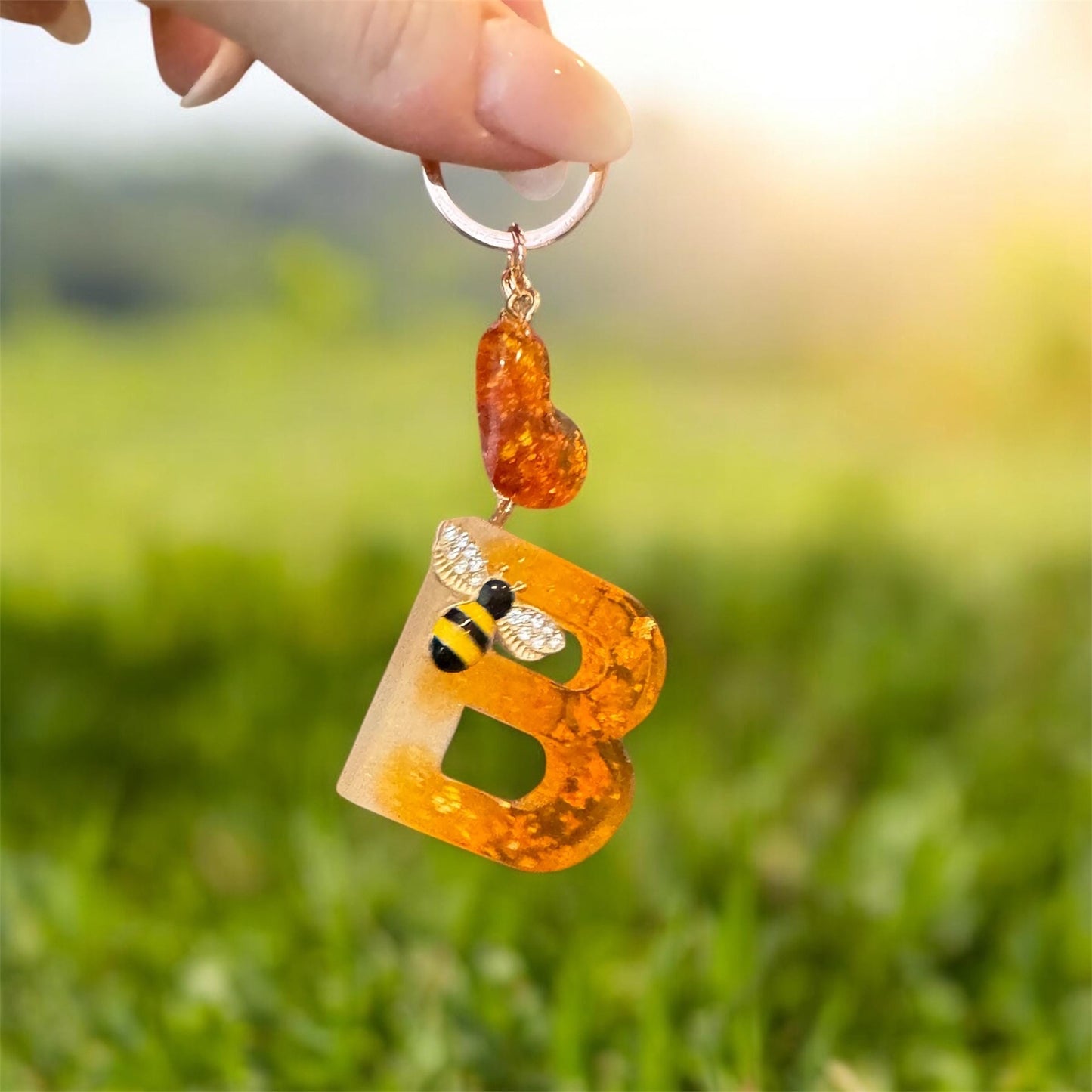 Personalized Resin Letter Keychain | Unique Gift for Her | Custom Initial Keychain | Unique Mothers Day Gifts