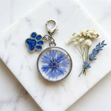 Handmade Floral and Paw Print Resin Keychains – Unique Gifts for Pet Lovers & Nature Enthusiasts | Unique Mothers Day Gifts