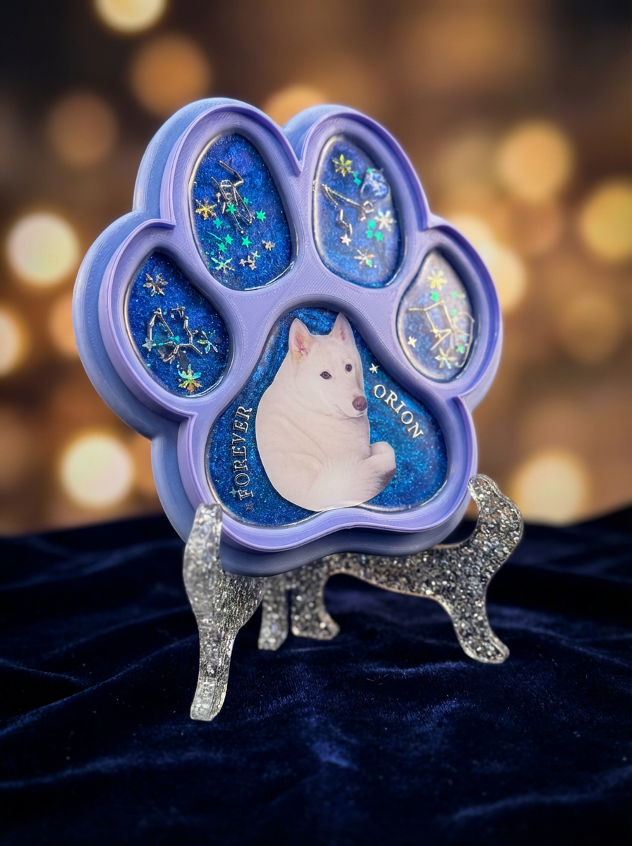 Ultimate Pet Memorial Box — Galaxy Paw, Heart & Pendant