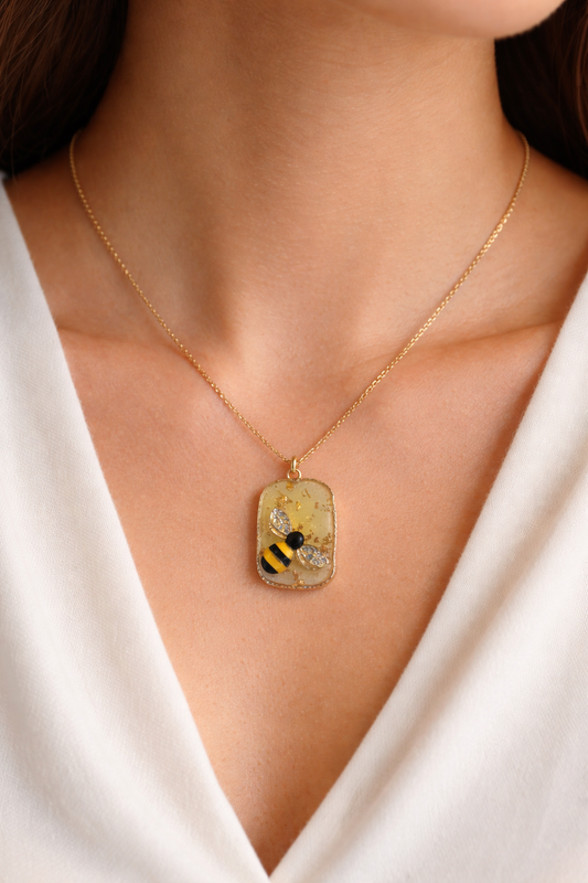 Bee Kind • Bee Strong • Bee Golden
One-of-a-Kind Handmade Bee Pendant Necklace