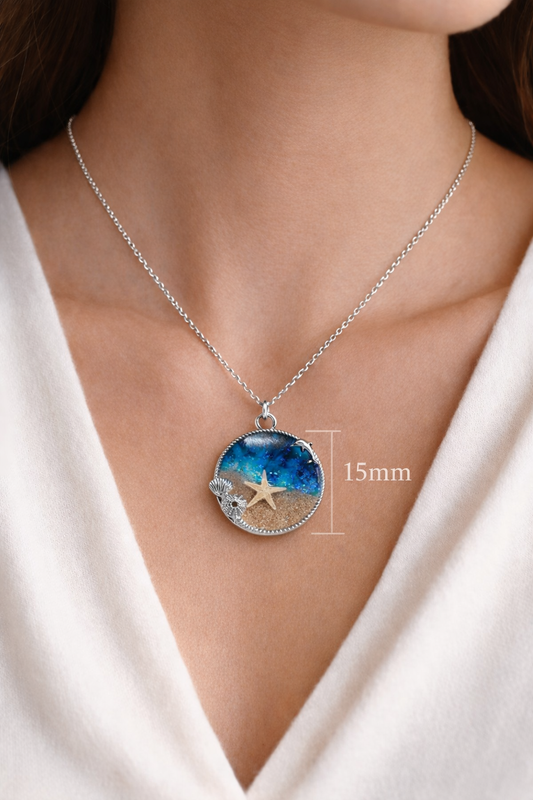 Ocean Waves Resin Pendant – Beach Necklace | Christmas Gift | Unique Gifts For Her