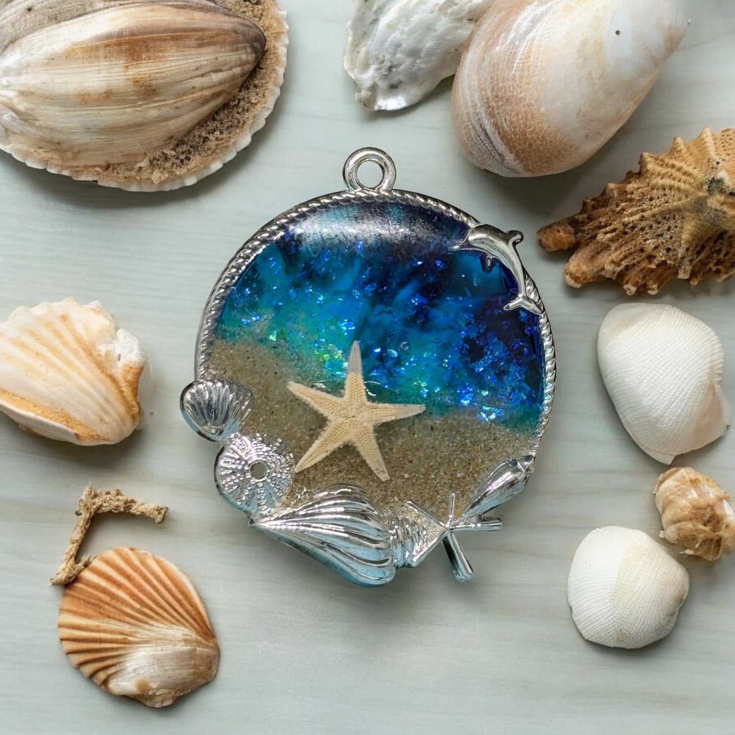 Ocean Waves Resin Pendant – Beach Necklace | Valentine’s Day Gift | Unique Gifts For Her