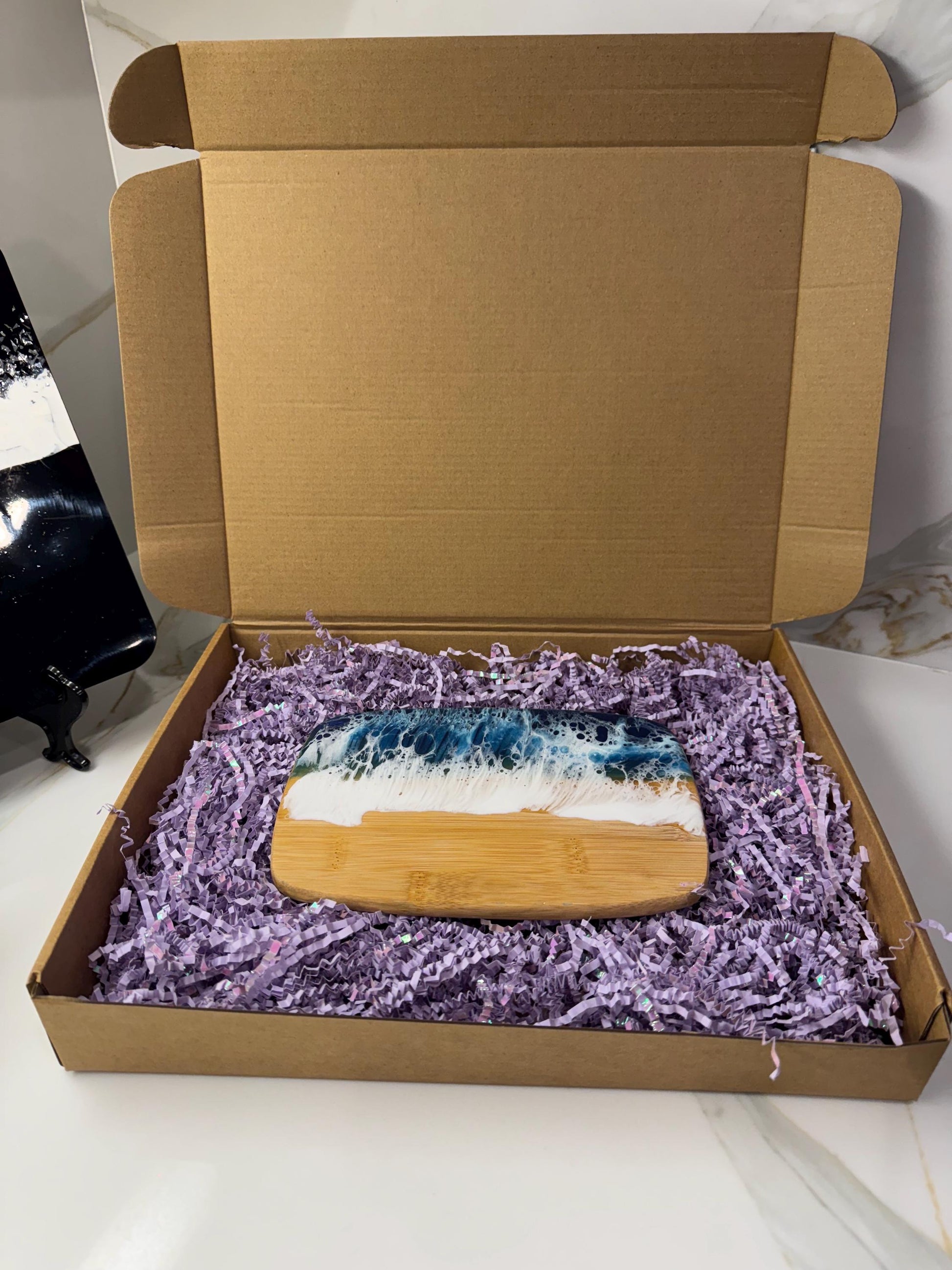Resin Ocean Charcuterie Board – Handmade Coastal Boards with Food-Grade Resin | Housewarming | Wedding | Unique Mothers Day Gifts