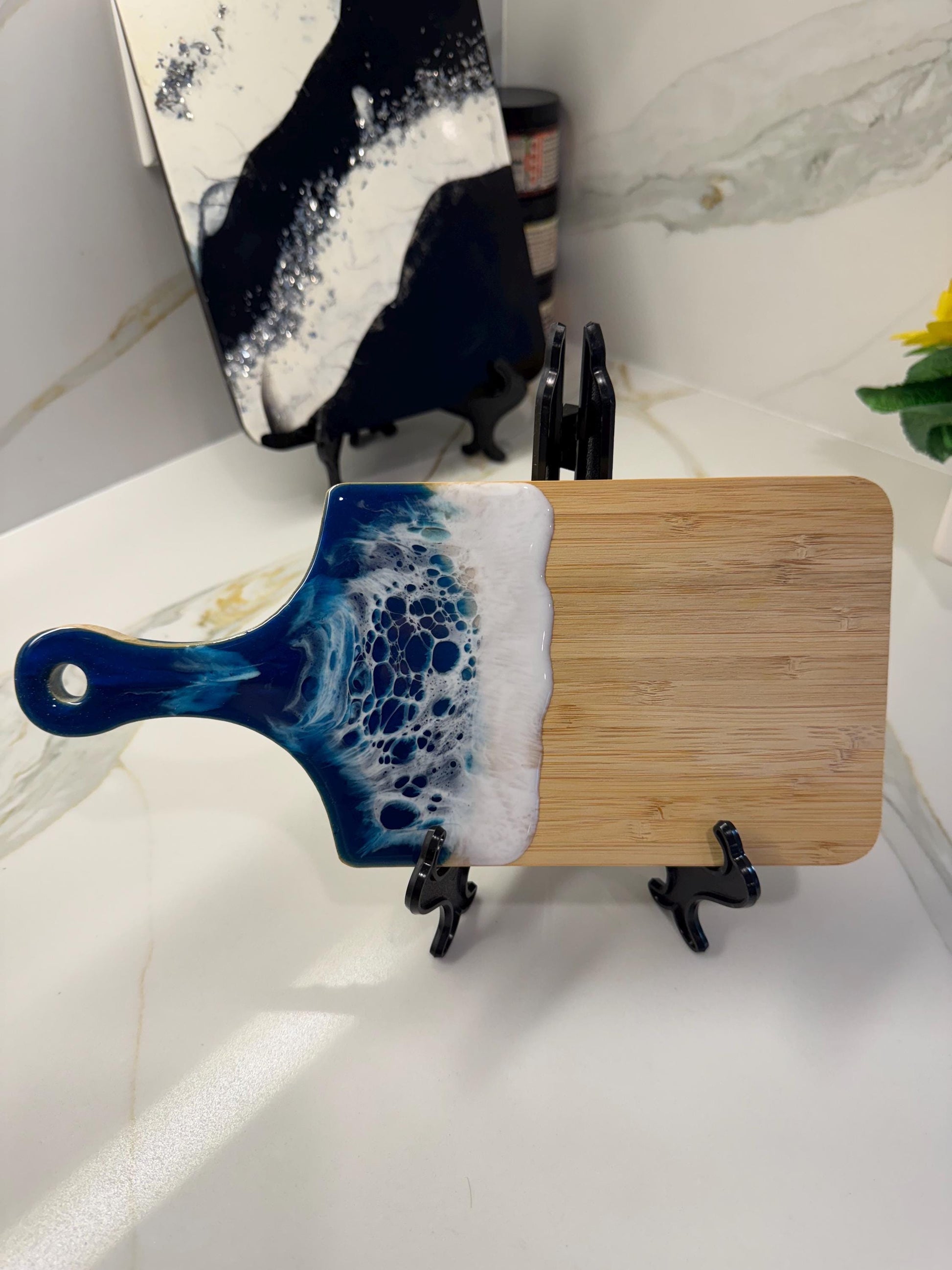 Resin Ocean Charcuterie Board – Handmade Coastal Cutting Board with Food-Grade Resin | Wedding or Housewarming Gifts | Unique Gifts