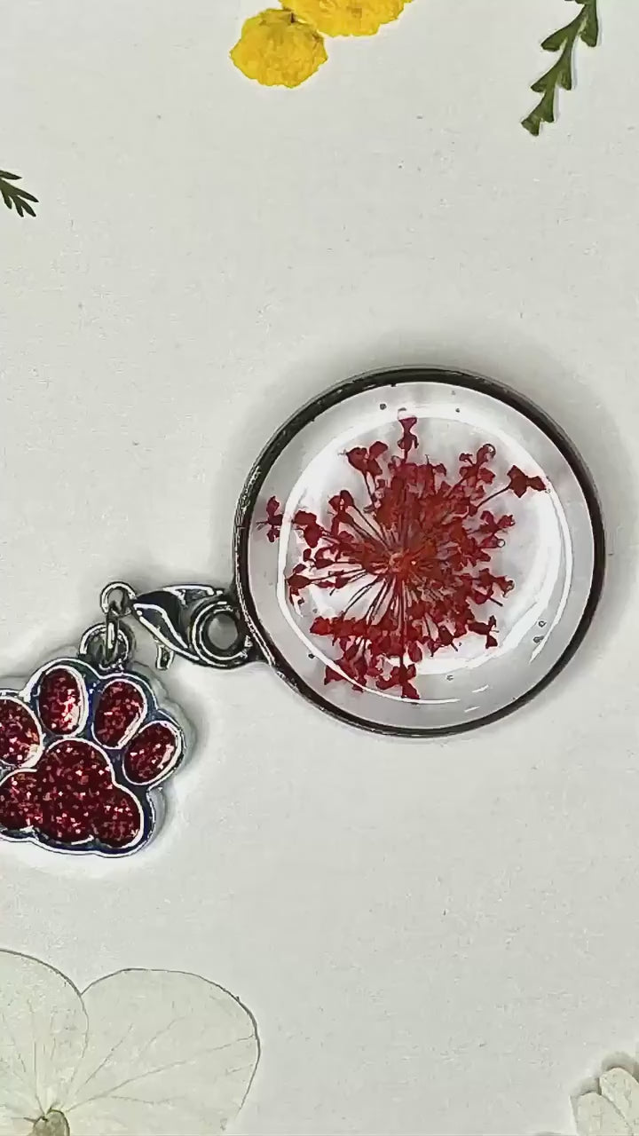 Handmade Floral and Paw Print Resin Keychains – Unique Gifts for Pet Lovers & Nature Enthusiasts | Unique Mothers Day Gifts